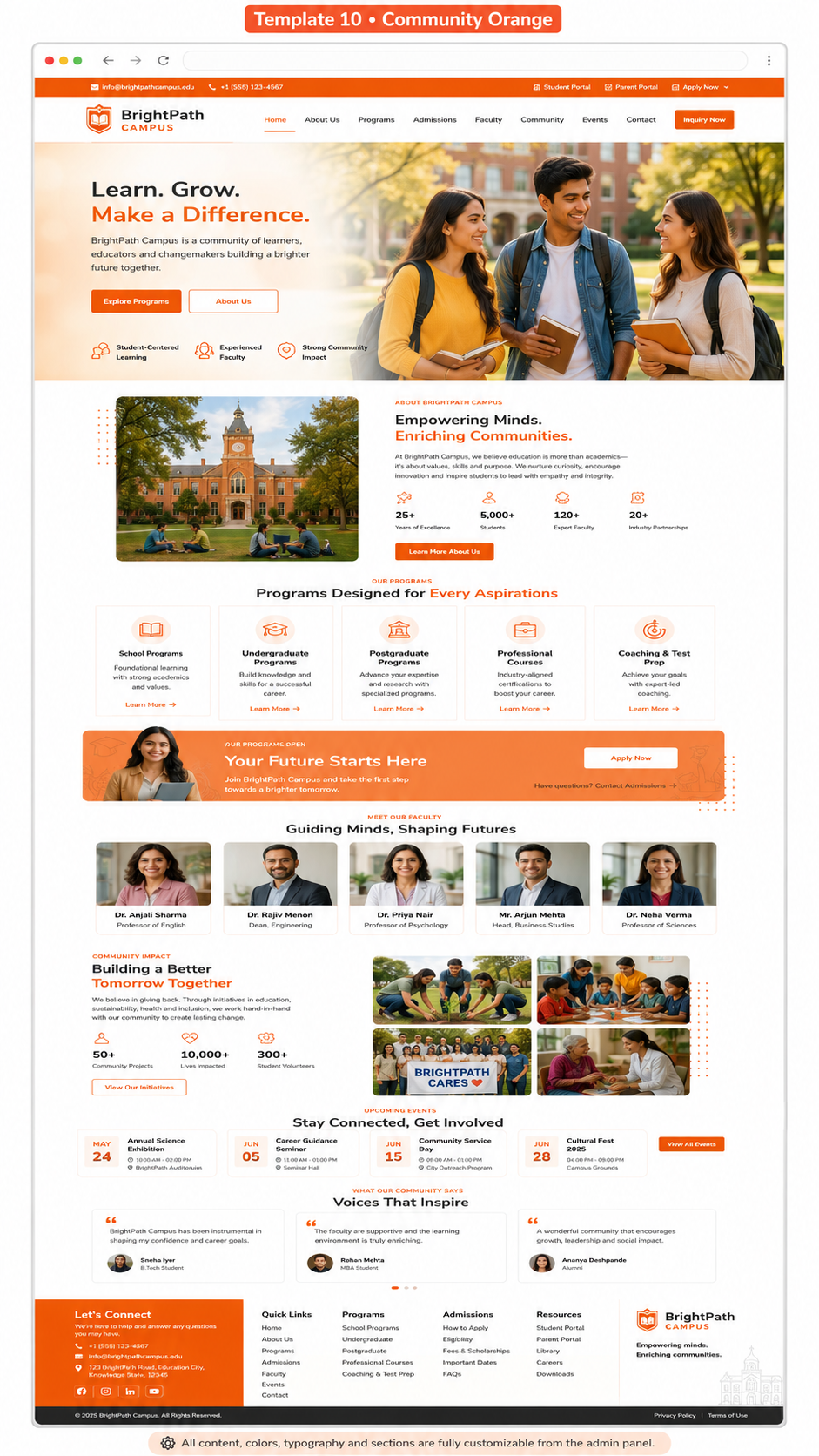 Template 10 · Community Orange preview