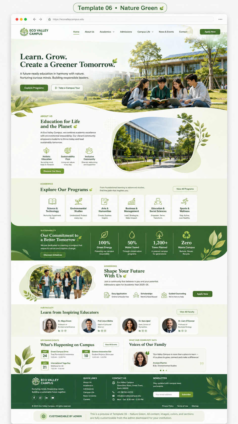 Template 06 · Nature Green preview